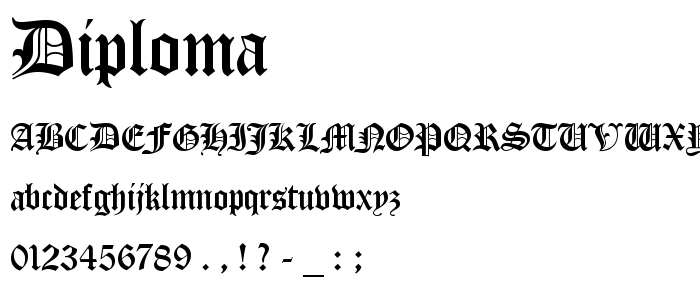 Diploma font