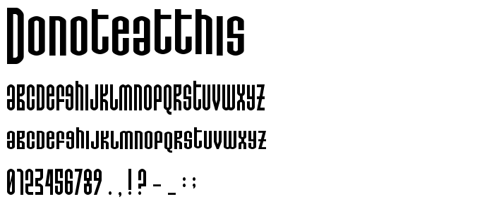 Donoteatthis font