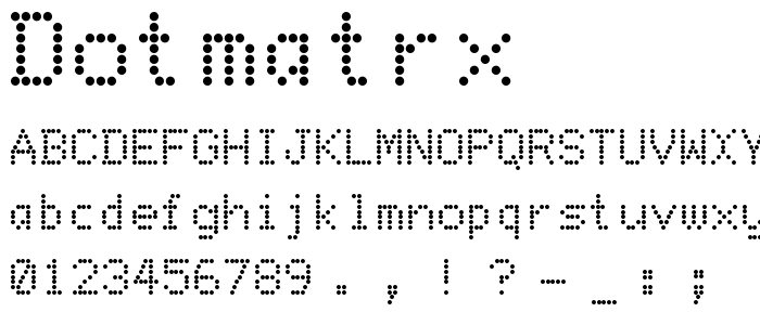 Dotmatrx font