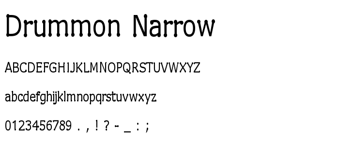 Drummon_Narrow font