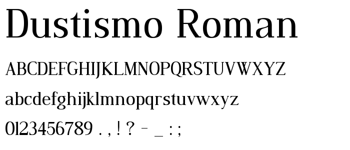 Dustismo_Roman font