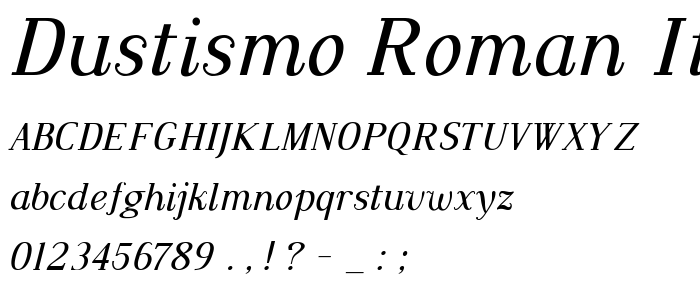 Dustismo_Roman_Italic font