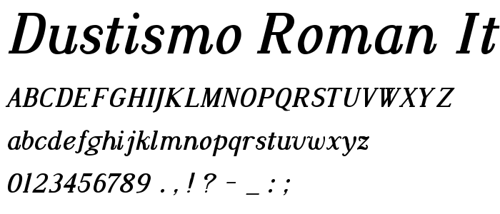 Dustismo_Roman_Italic_Bold font