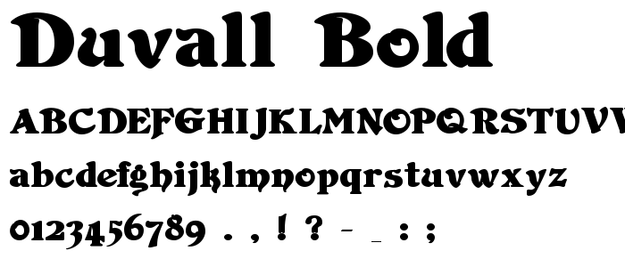 Duvall_Bold font