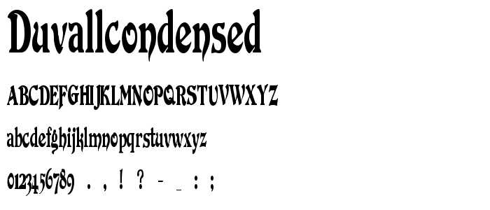 Duvallcondensed font