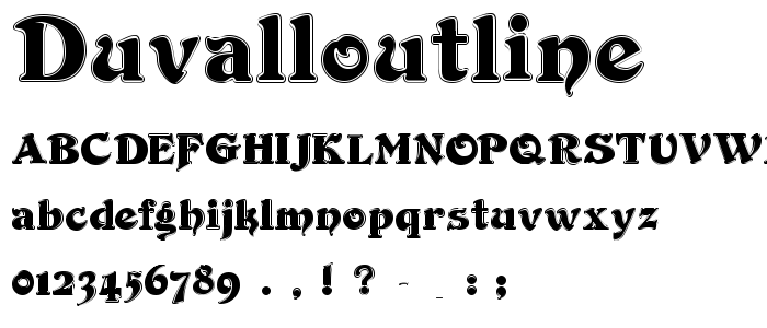 Duvalloutline font