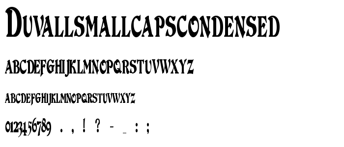 Duvallsmallcapscondensed font