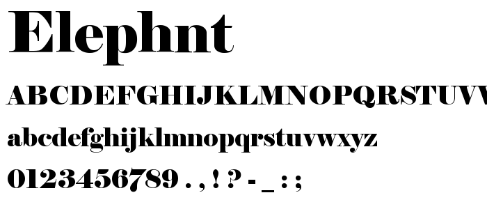 Elephnt font