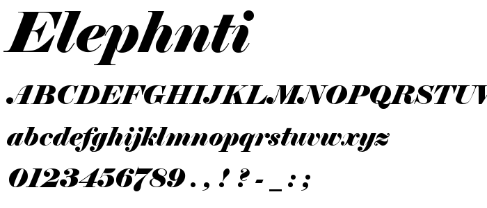 Elephnti font