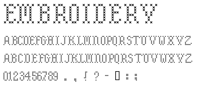 Embroidery font