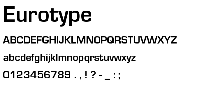 Eurotype font
