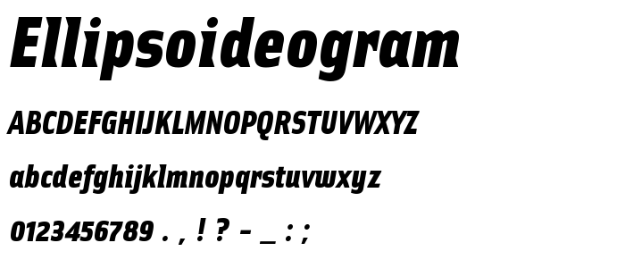 Ellipsoideogram font