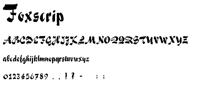 Foxscrip font