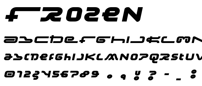 Frozen font