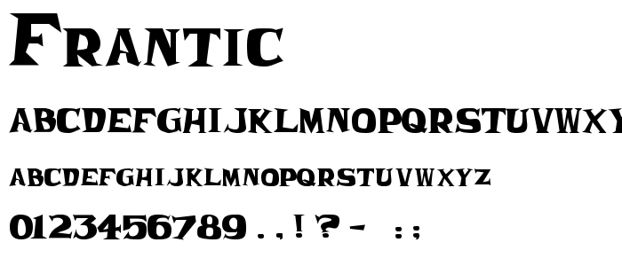 Frantic font