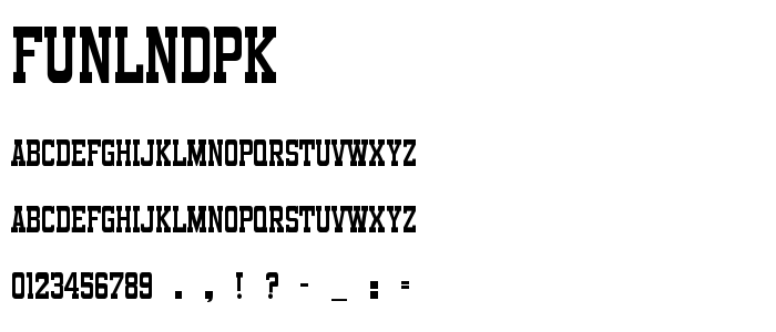 Funlndpk font