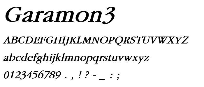 Garamon3 font