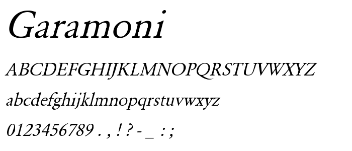 Garamoni font