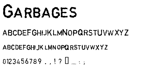 Garbages font