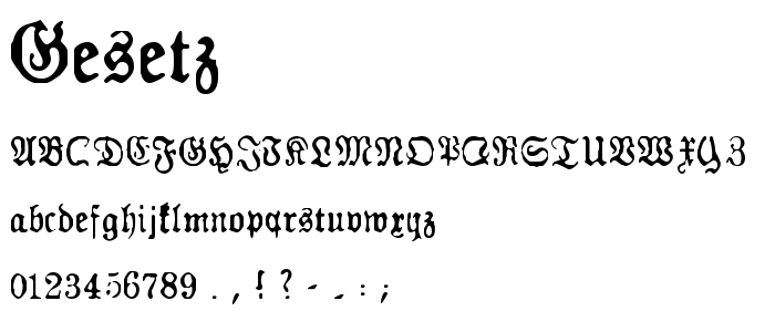 Gesetz font