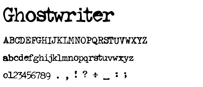 Ghostwriter font