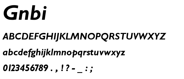 Gnbi font