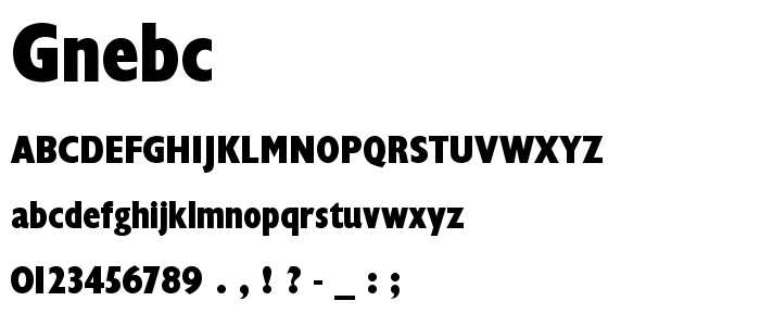 Gnebc font