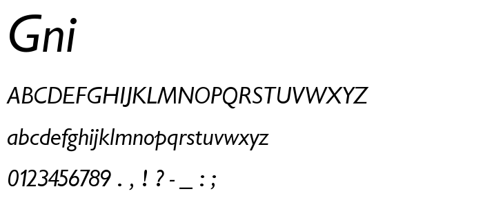 Gni font