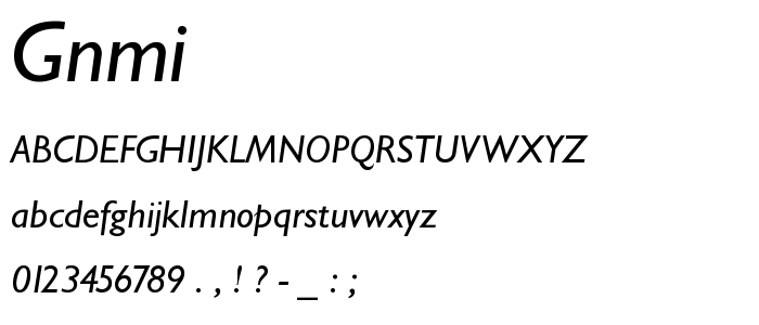 Gnmi font