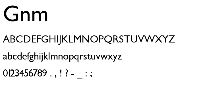 Gnm font