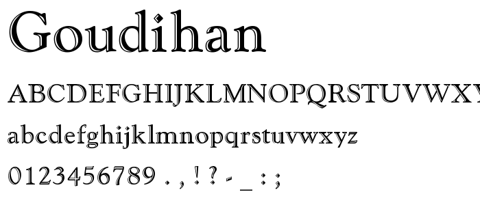 Goudihan font