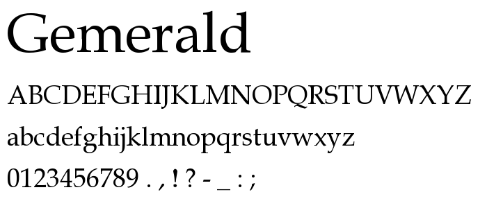 Gemerald font