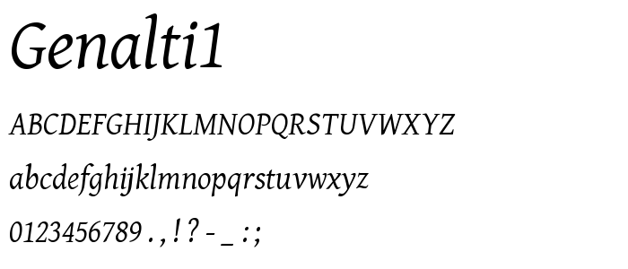 Genalti1 font