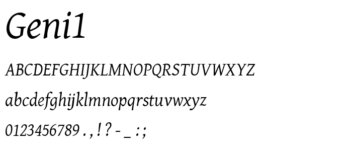 Geni1 font