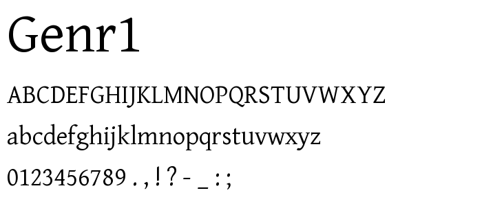 Genr1 font