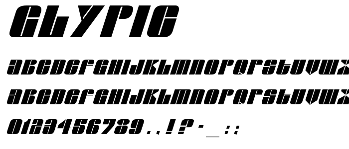 Glypic font