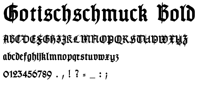 Gotischschmuck_Bold font