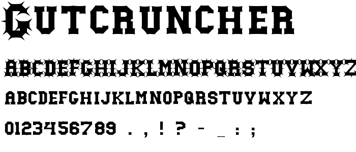 Gutcruncher font