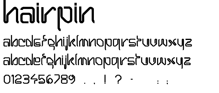 Hairpin font