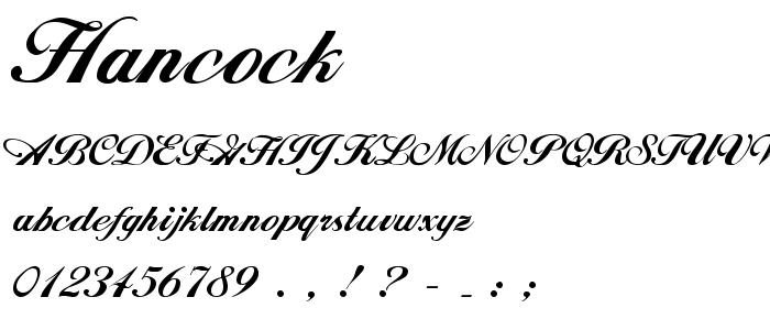 Hancock font