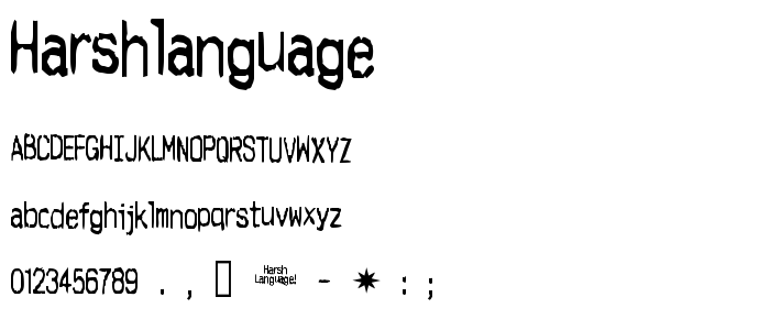 Harshlanguage font