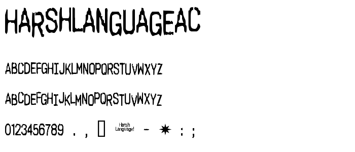 Harshlanguageac font