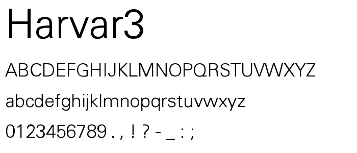 Harvar3 font