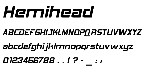 Hemihead font