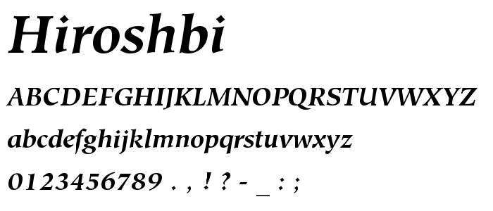 Hiroshbi font