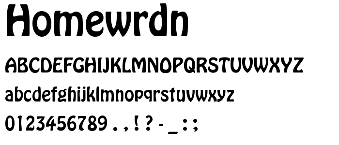 Homewrdn font