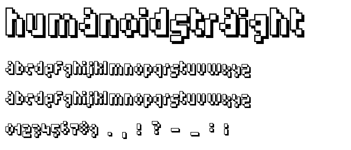 Humanoidstraight font