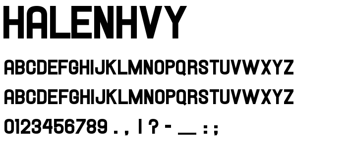 Halenhvy font
