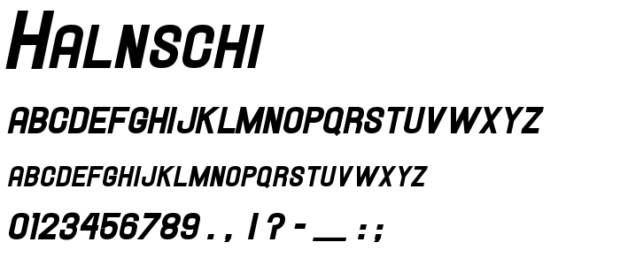 Halnschi font