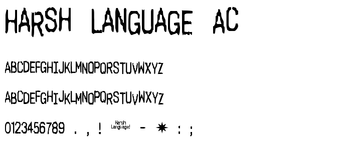 Harsh_Language_Ac font